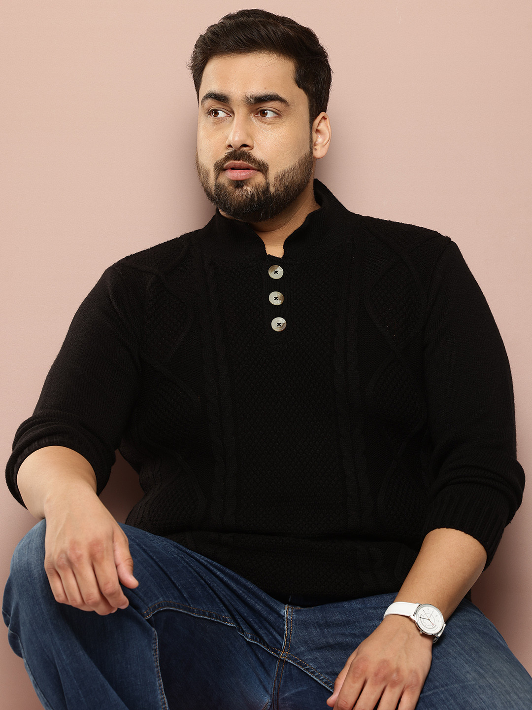 Sztori Plus Sized Cable Knit Pullover Sweaters