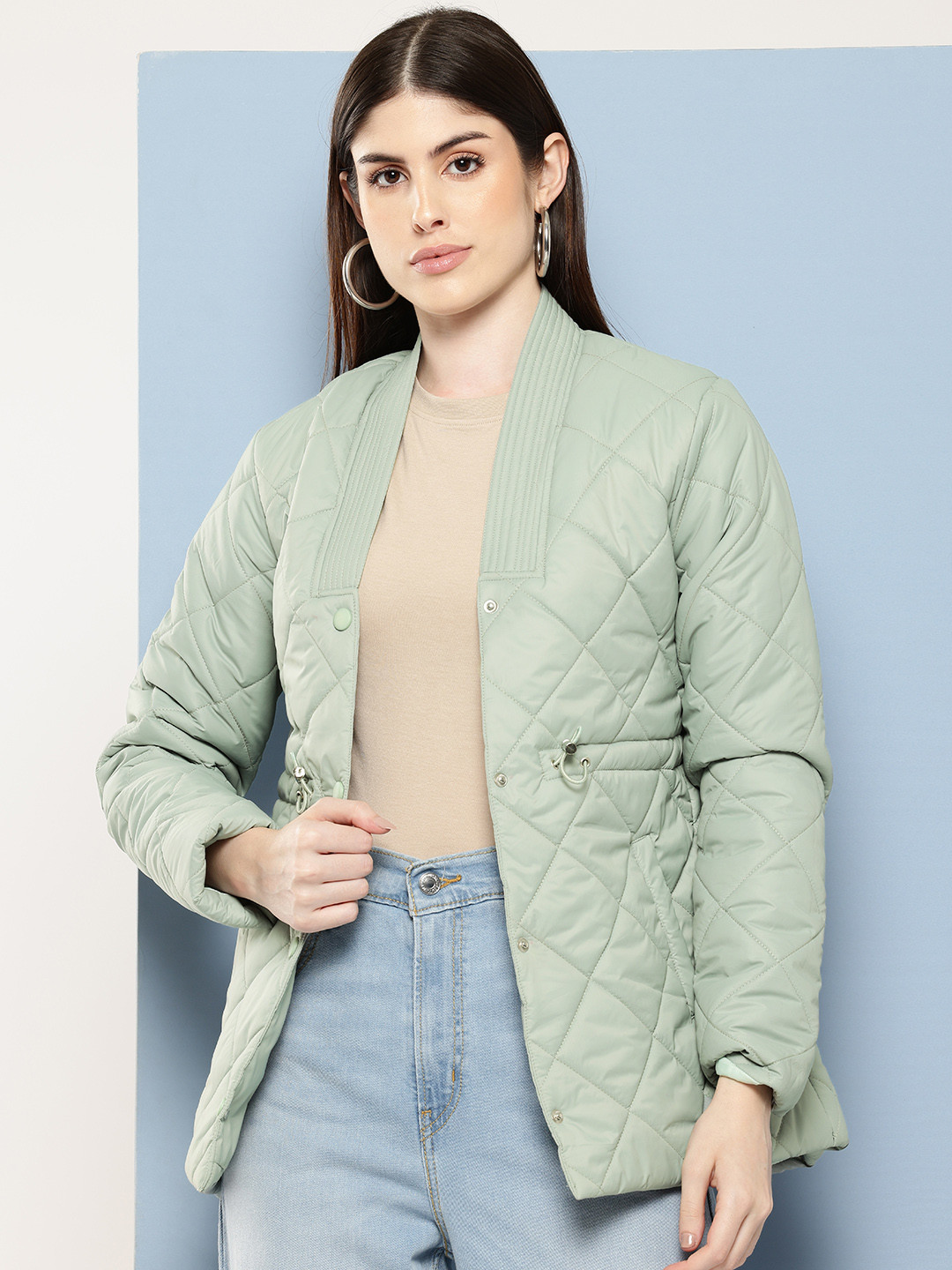 Chemistry Shawl Collar Quilted Jacket