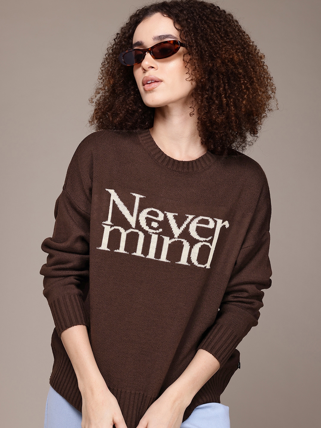 Buy The Roadster Lifestyle Co. Pure Acrylic Typography Sweater Sweaters for Women 29140596 Myntra