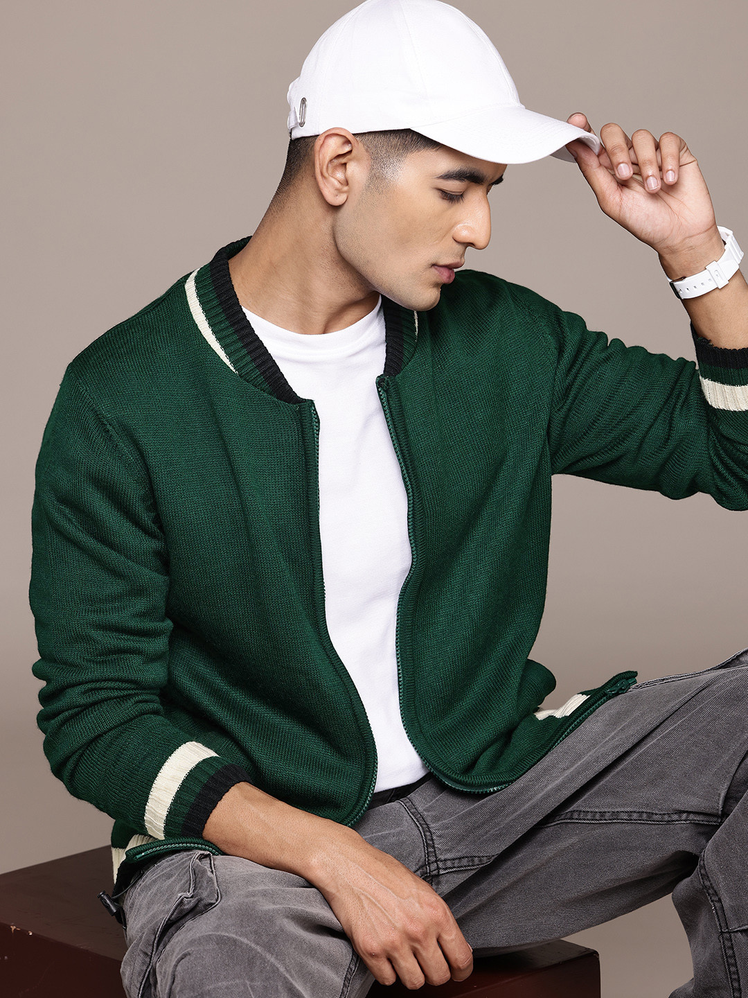 The Roadster Lifestyle Co. Contrast Trims Front-Open Cardigan