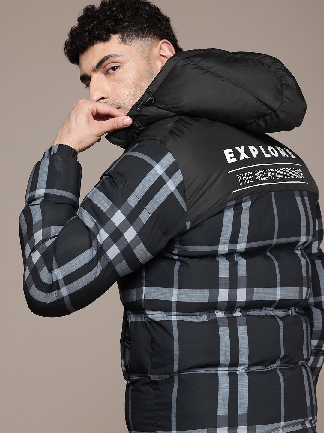 Buy The Roadster Life Co. Checked Hooded Puffer Jacket Jackets for Men 29143958 Myntra