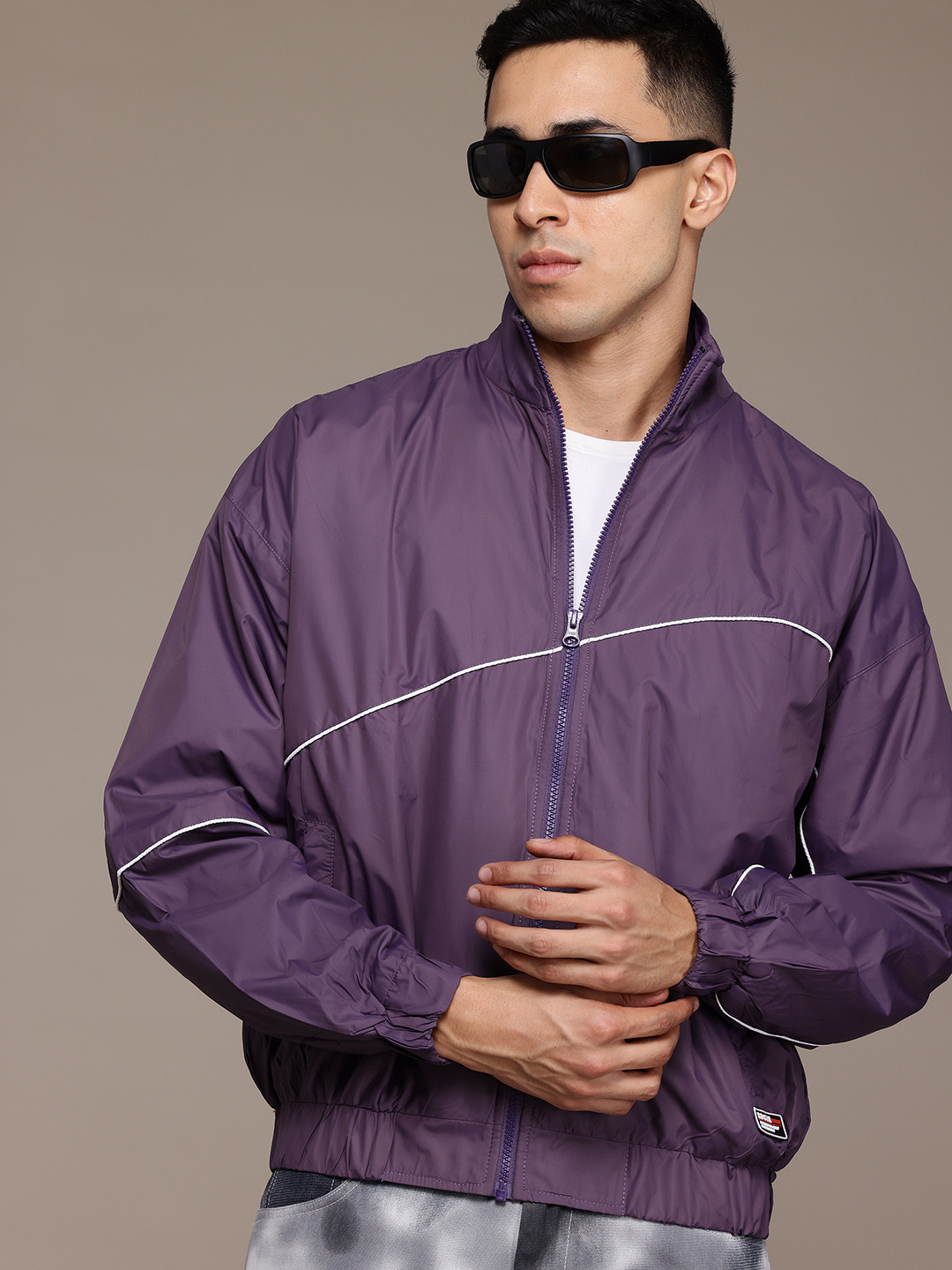 The Roadster Lifestyle Co. Contrast Piping Bomber Jacket