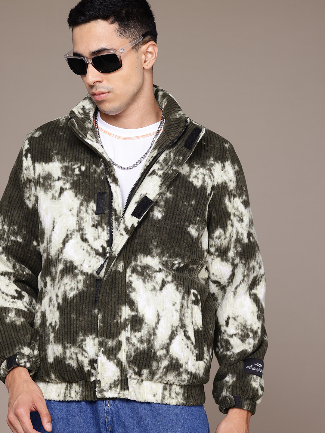 Roadster The Lifestyle Co. Abstract Printed Bomber Jacket