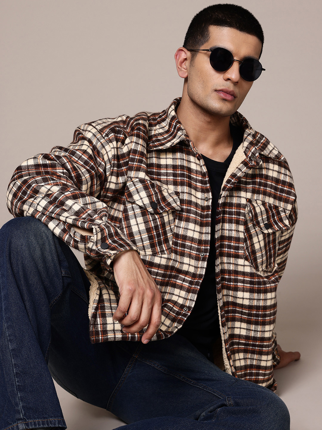 The Roadster Lifestyle Co. Tartan Checked Flannel Weave Tailored Jacket