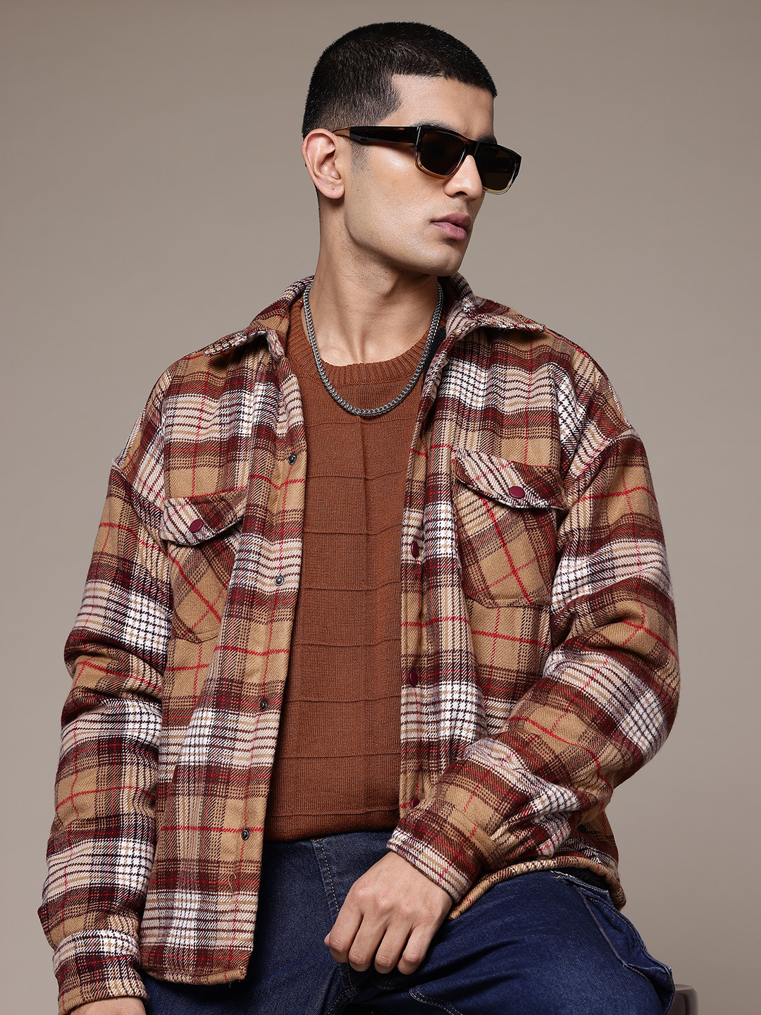 The Roadster Lifestyle Co. Checked Fleece Lined Jacket