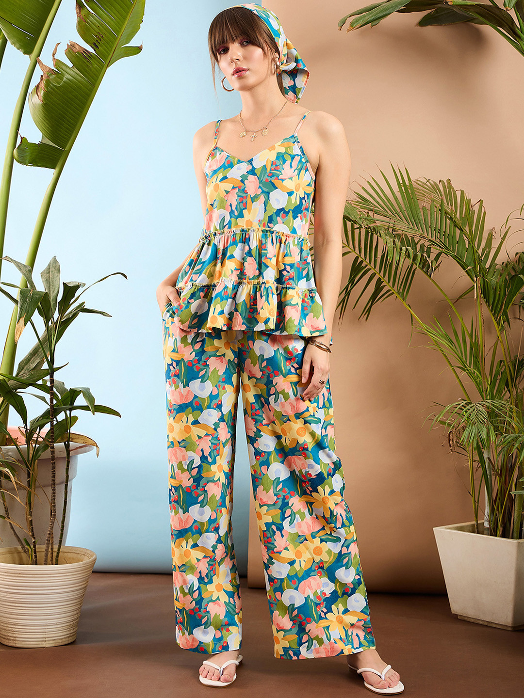 SOSNOVSKA FLORAL WRAP FRONTO PANTS