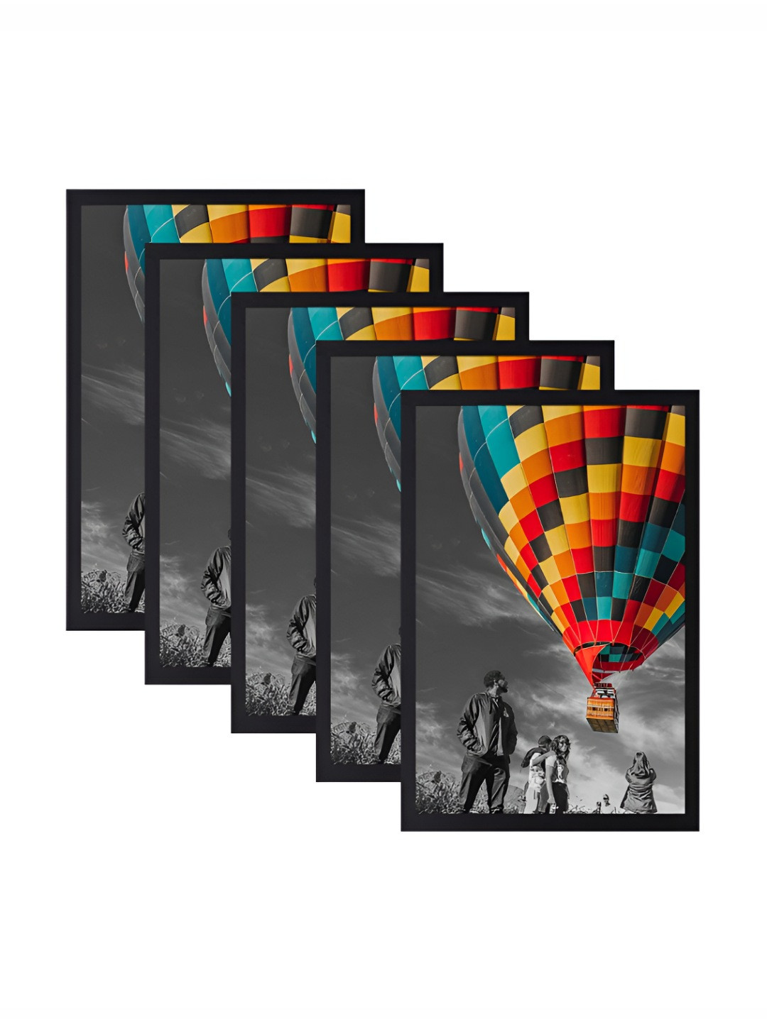 AbhiKalpya Art Studio-Get a vibe Black 5 Pieces Wall Photo Frames