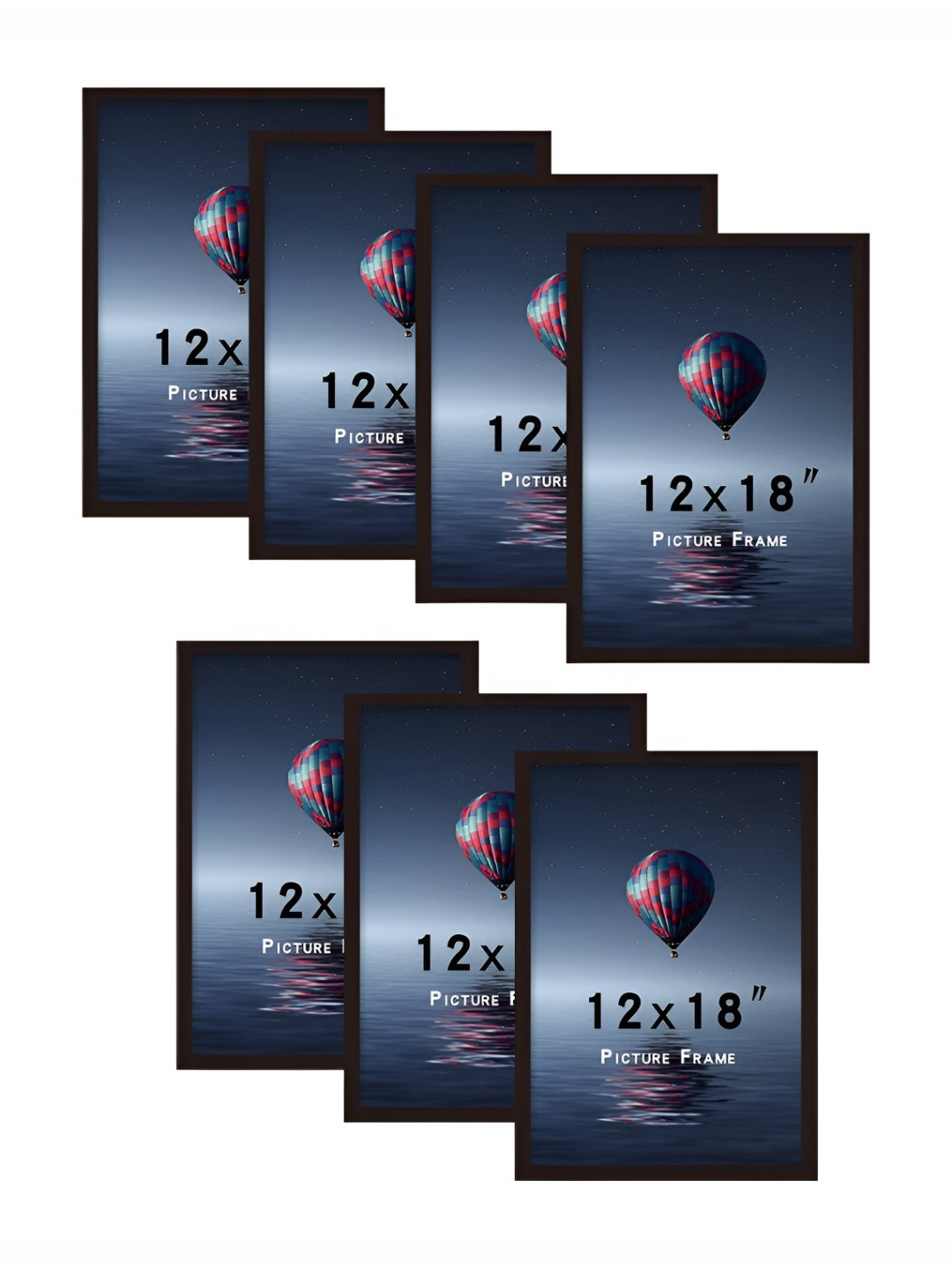 AbhiKalpya Art Studio-Get a vibe Black 7 Pieces Wall Photo Frames