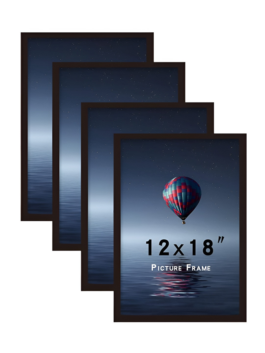 AbhiKalpya Art Studio-Get a vibe Black 4 Pieces Wall Photo Frames