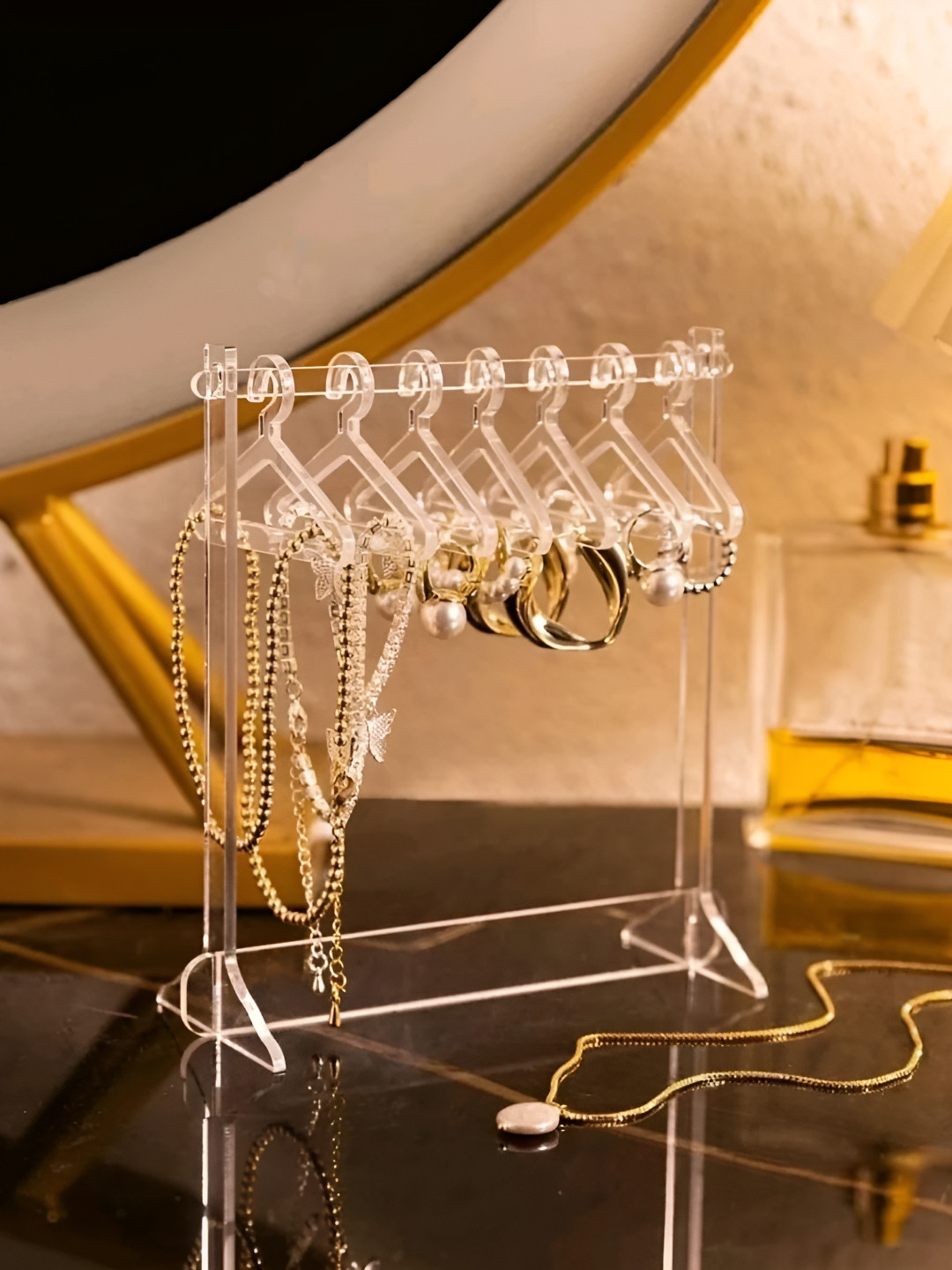 BS AMOR Transparent Stand With Hangers Jewellery Organizer