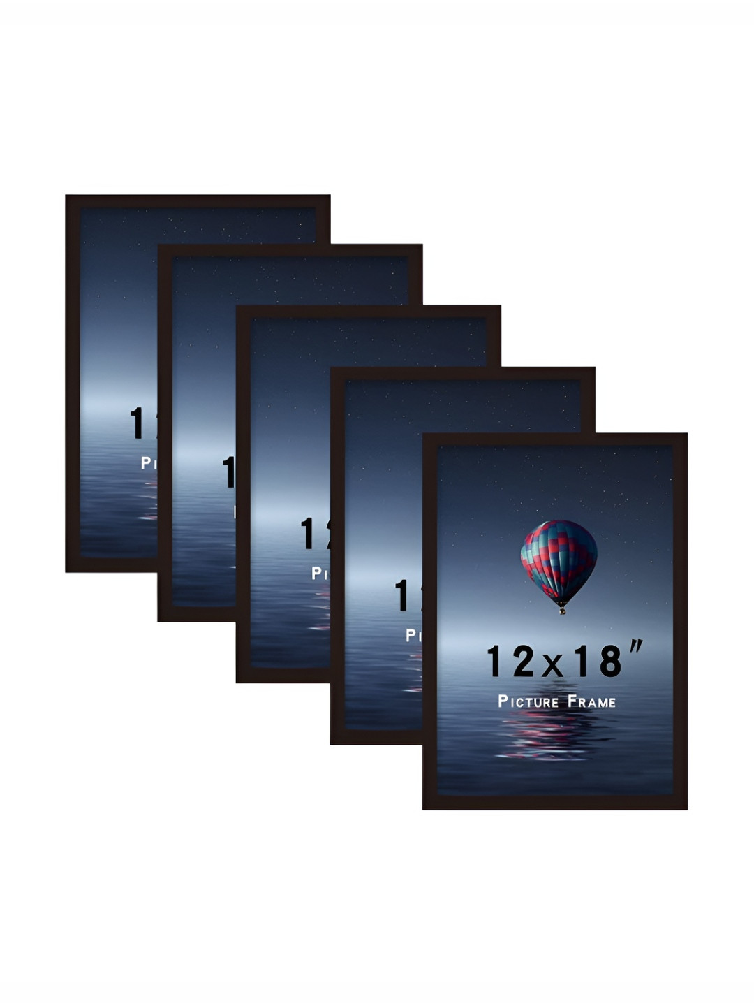 AbhiKalpya Art Studio-Get a vibe Black 5 Pieces Wall Photo Frames