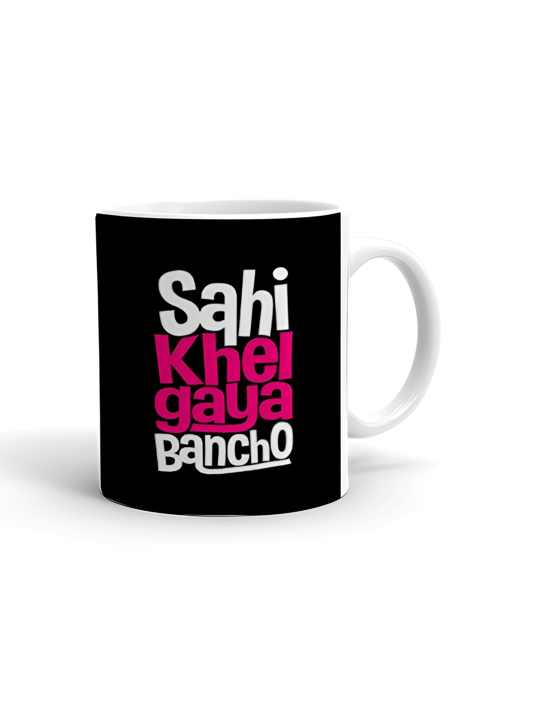 Khakee Vihaan Name Personalised White Typography Ceramic Microwave Safe Mug-325ml