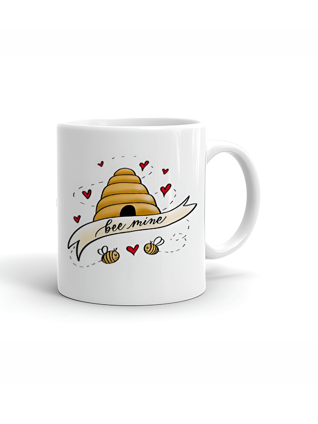 Khakee Happy Anniversary White Typography Ceramic Handmade Mug-325ml