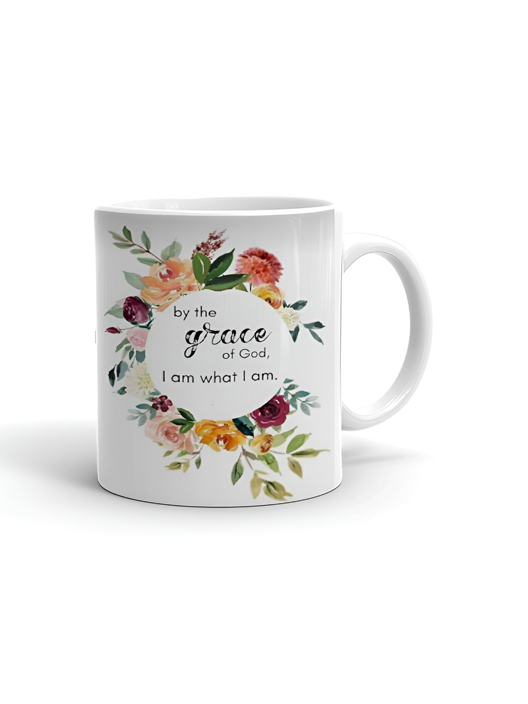 Khakee White Typography Ceramic Microwave Safe Mug-325ml