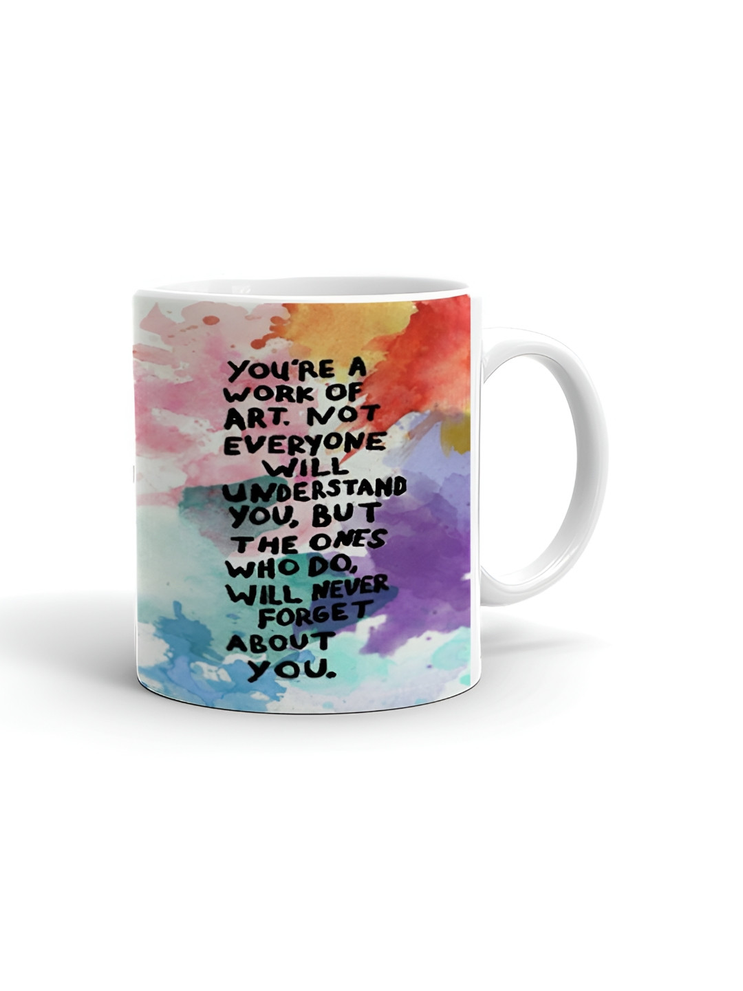 Khakee Mere Pas Dad Hai White Typography Ceramic Handmade Mug-325ml