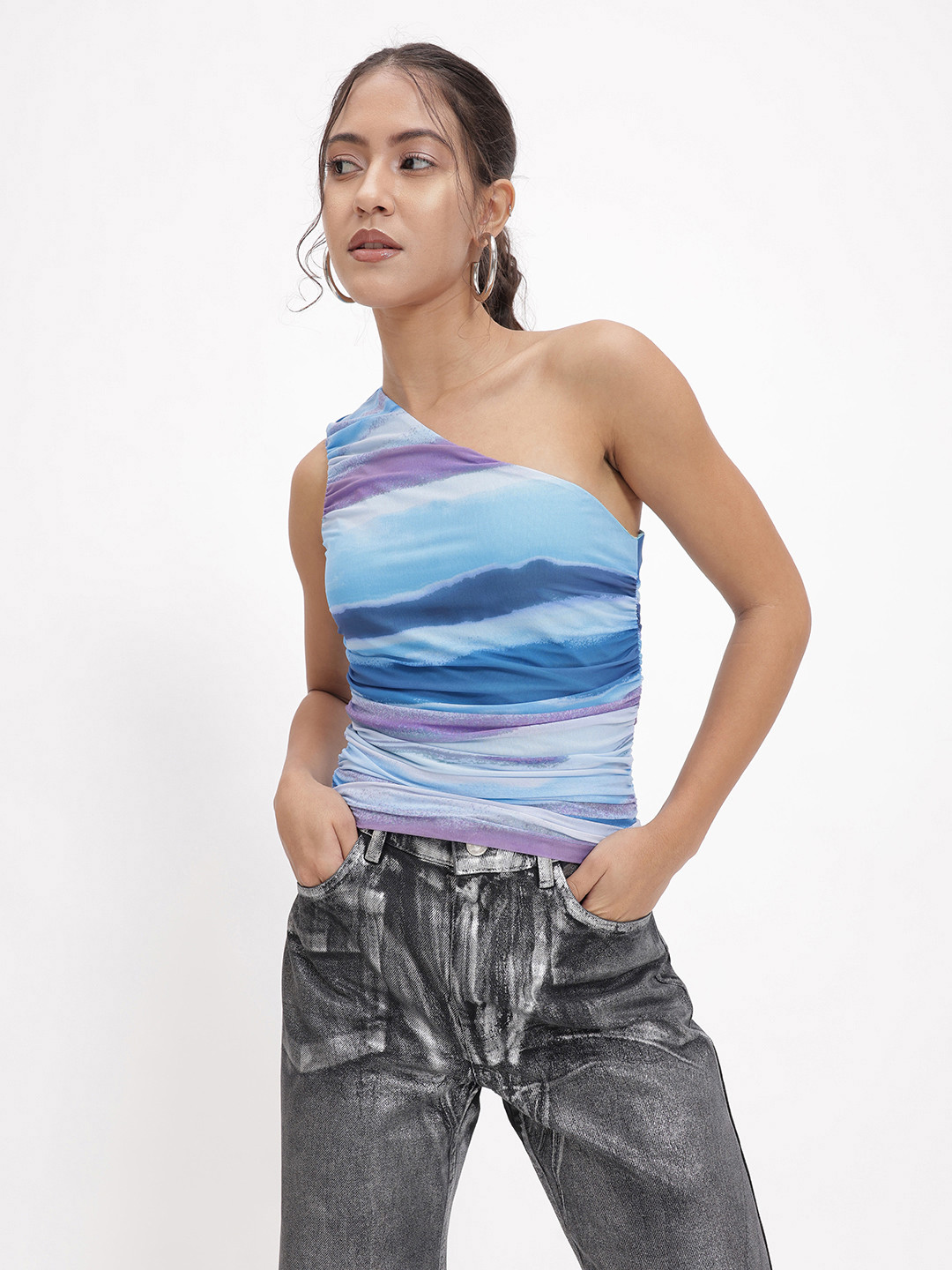 DressBerry Ruched One Shoulder Top