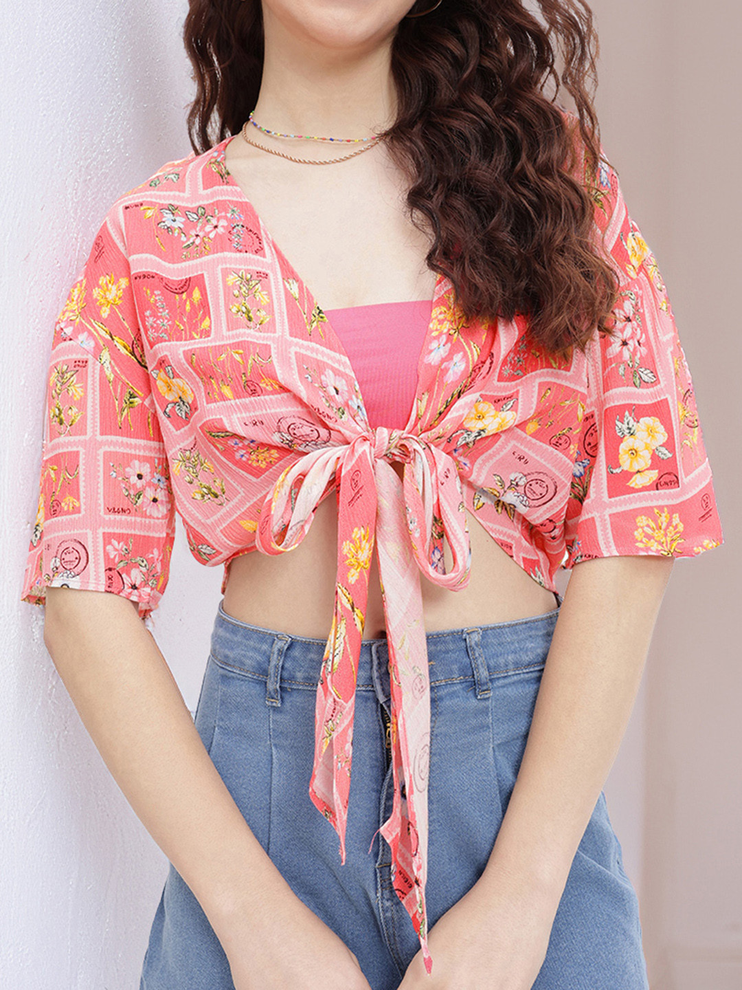 DressBerry Floral Knot Top With Bandeau
