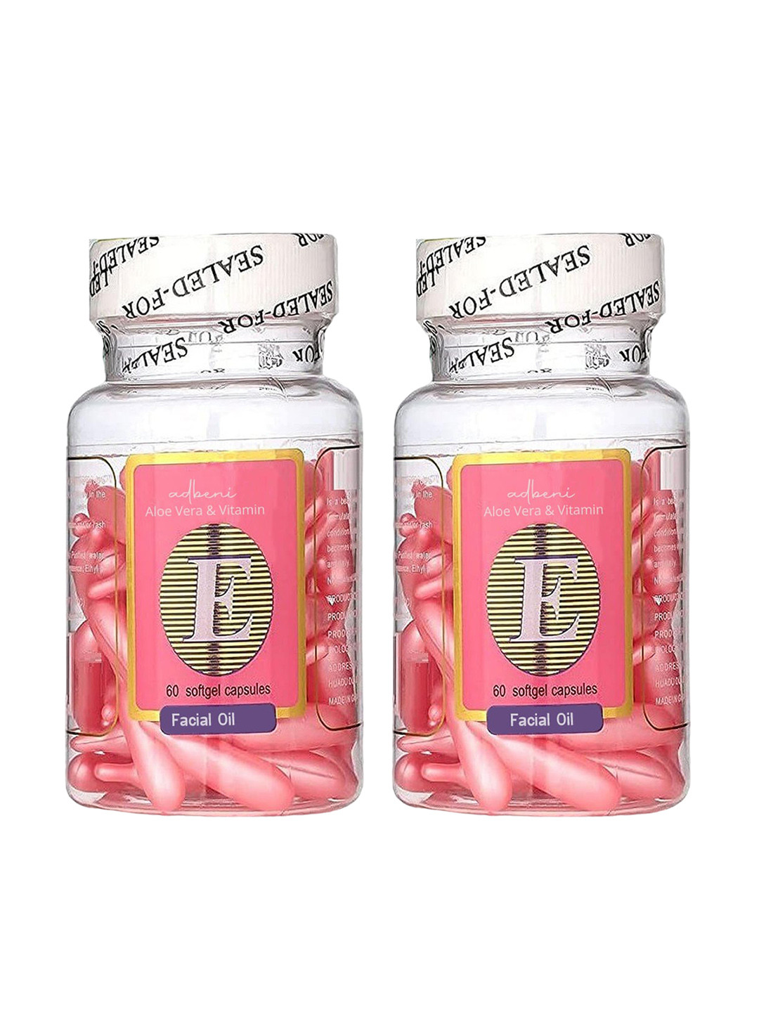 Adbeni Set Of 2 Aloevera & Vitamin E Oil Capsules To Reduce Fine Lines - 30 Capsules Each