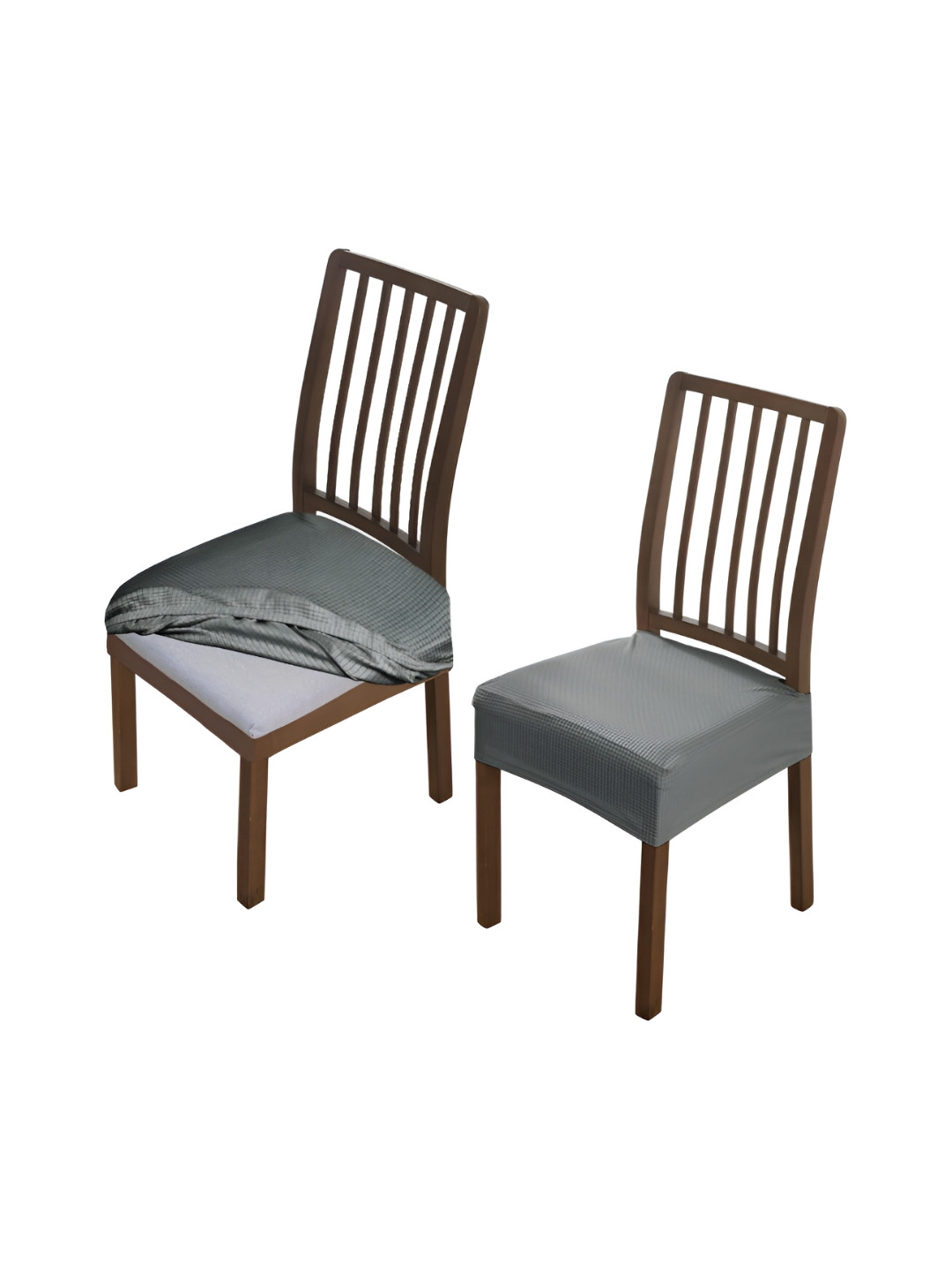 HOKIPO 2 Pieces Grey Dining Chair Seat Cover