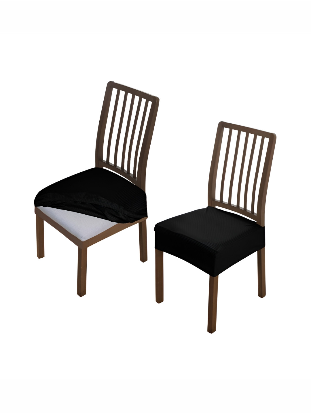 HOKIPO 2 Pieces Black Stretchable Chair Cover
