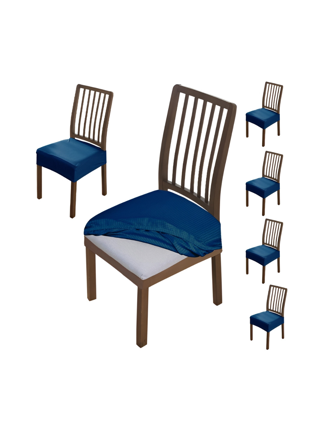 HOKIPO 6 Pieces Blue Piece 1 Comfortable Chair Covers