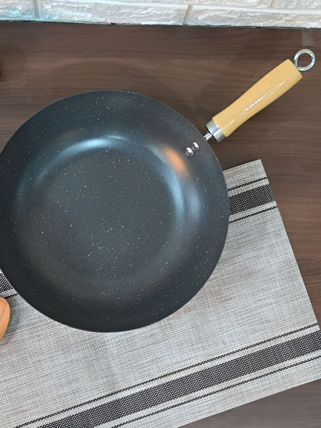 Femora Black & Brown Carbon Steel Dishwasher Safe Kadhai or Wok 3.2L