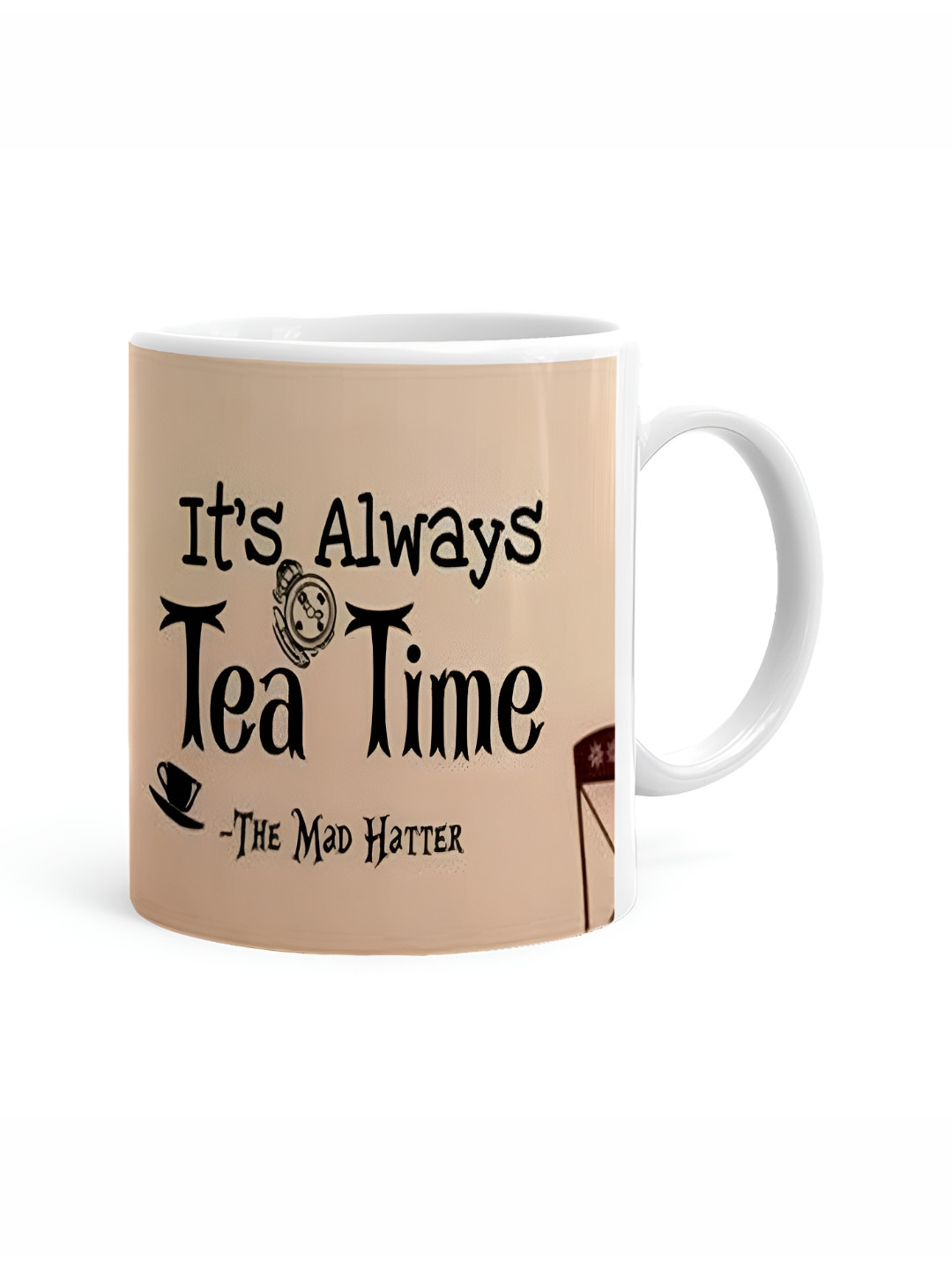 Khakee Im Her King White Typography Ceramic Handmade Mug-325ml