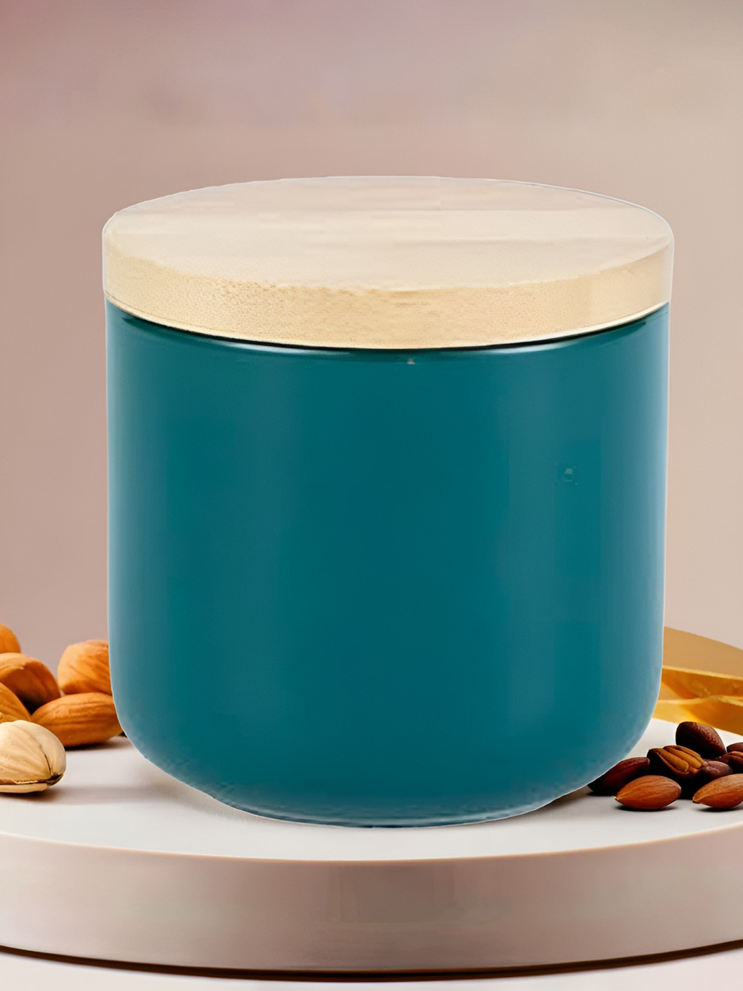 The Better Home Terra Series Green Ceramic Air Tight Clip-On Canister-260ml