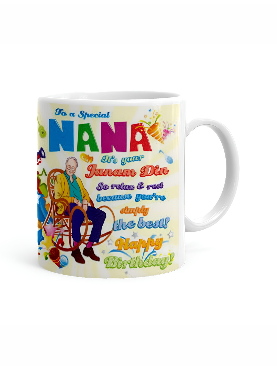 Khakee Ombre White Typography Ceramic Handmade Mug-325ml