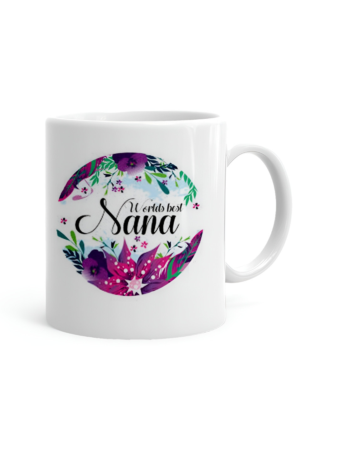 Khakee Teaching Is a Work of Heart White Floral Ceramic Microwave Safe 2 Piece Mugs-325ml