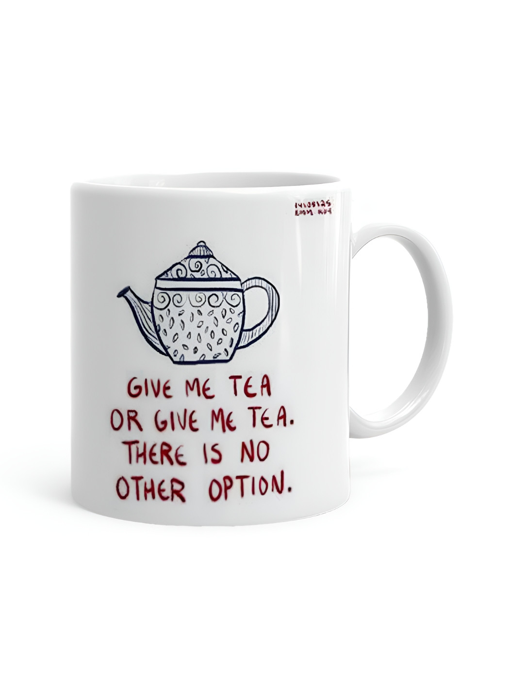 Khakee Premia Series Grandeur White Typography Ceramic Microwave Safe Mug-325ml