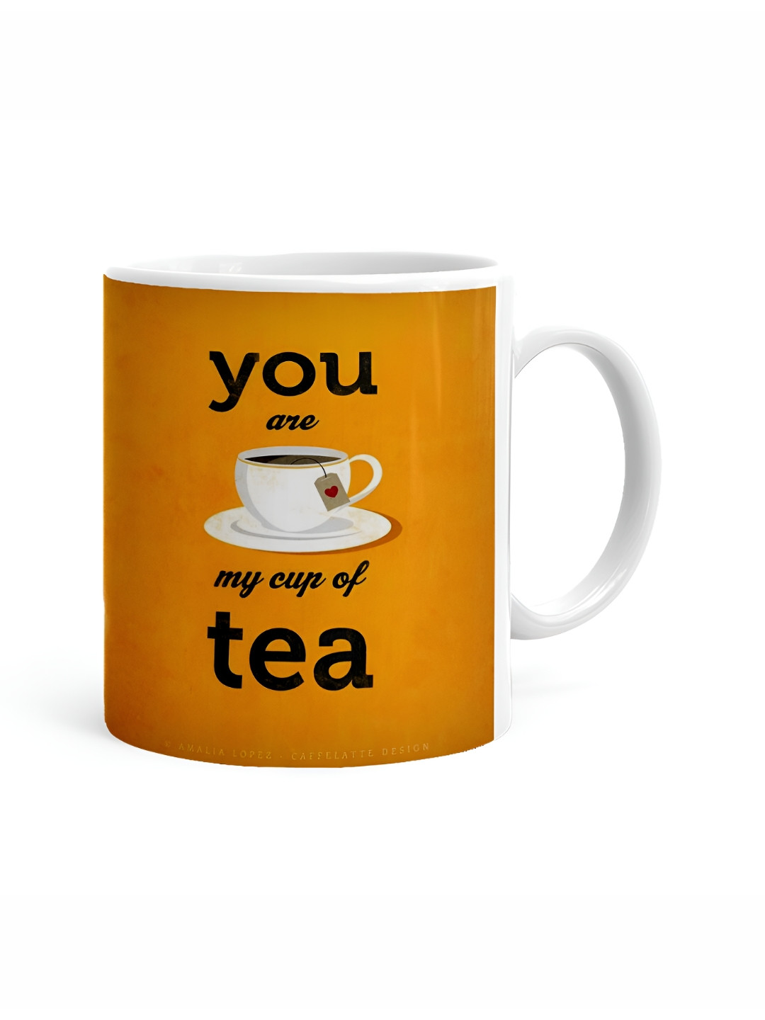 Khakee Furry friends White Typography Ceramic Microwave Safe Mug-325ml