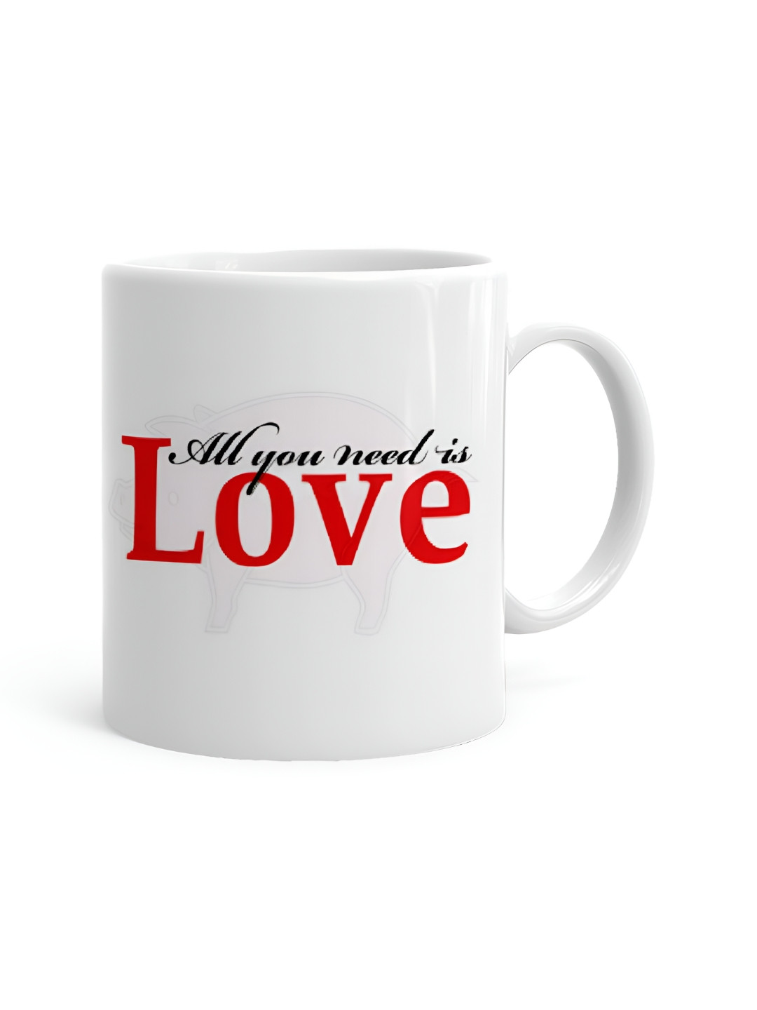 Khakee Tulip Charm White Typography Ceramic Microwave Safe 2 Piece Mugs-325ml