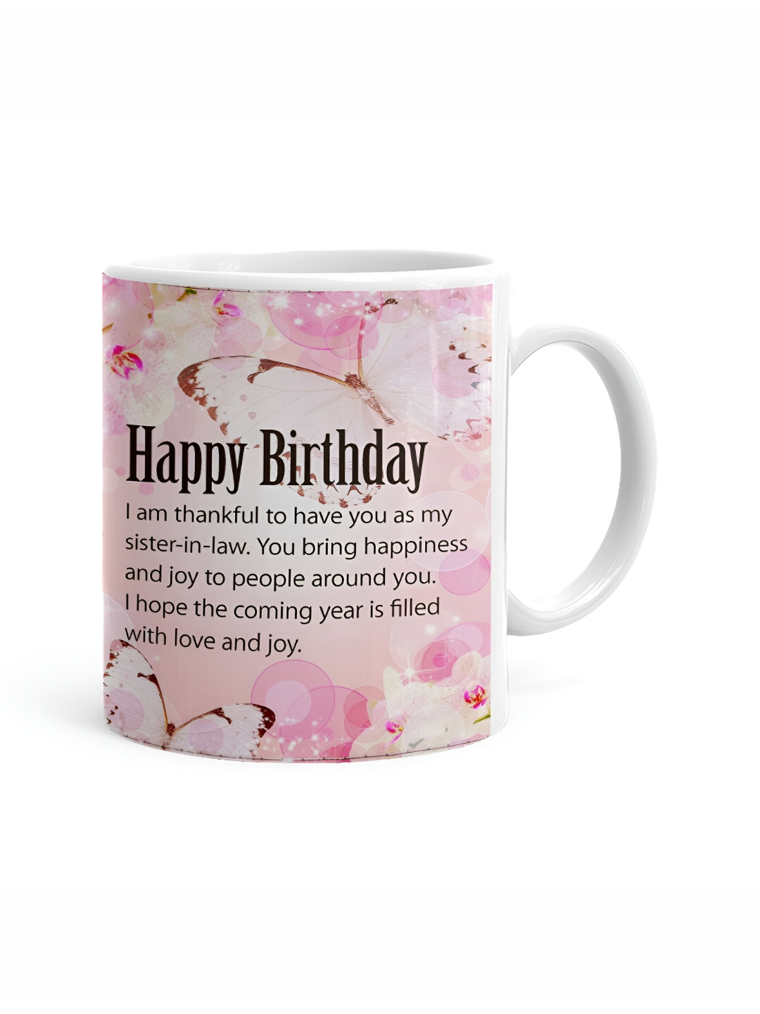 Khakee Pregnant Couple Pink Typography Ceramic Microwave Safe Mug-325ml