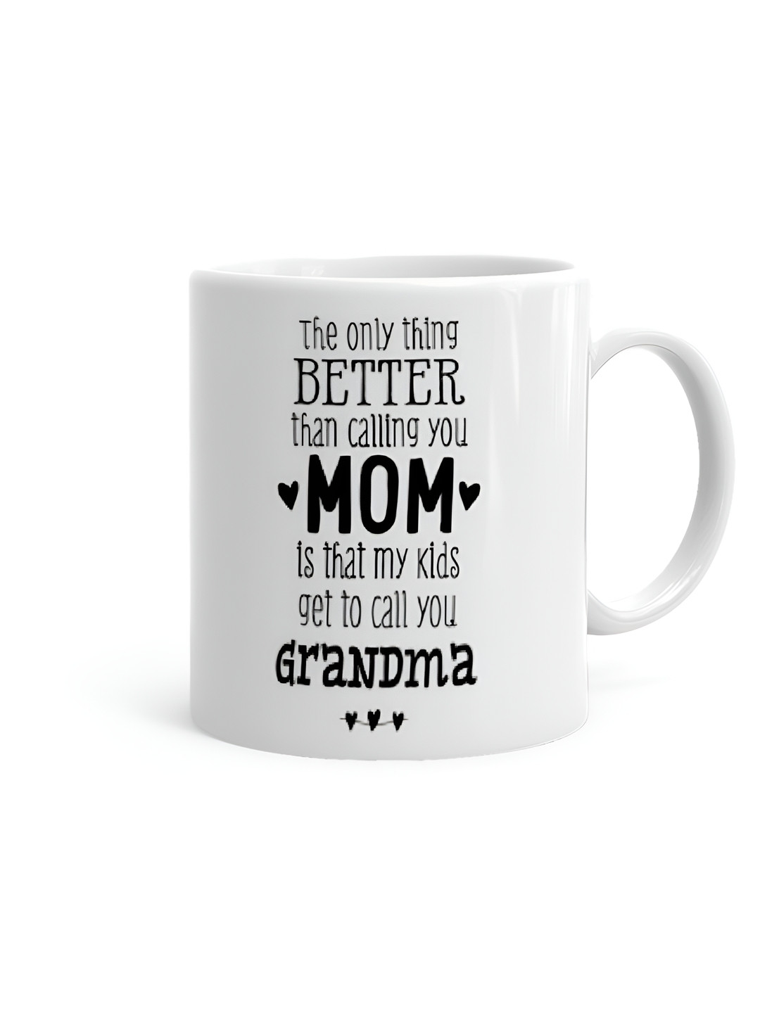 Khakee Heart Panda White Typography Ceramic Microwave Safe 2 Piece Mugs-325ml