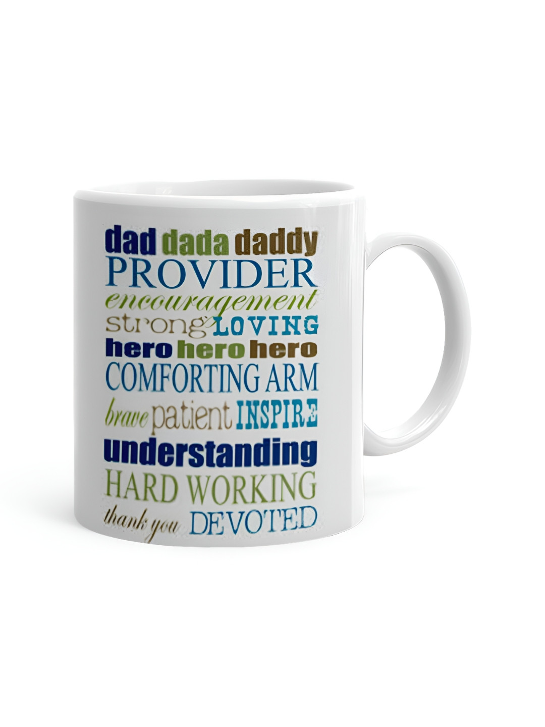 Khakee Best Dada White Typography Ceramic Microwave Safe Mug-325ml