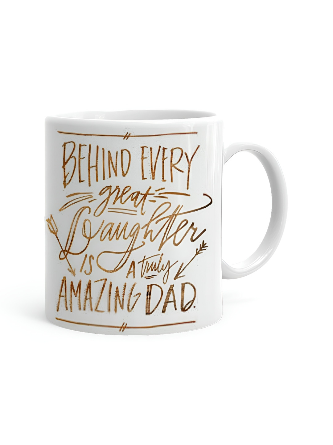 Khakee Tea Rrific White Typography Ceramic Microwave Safe Mug-325ml