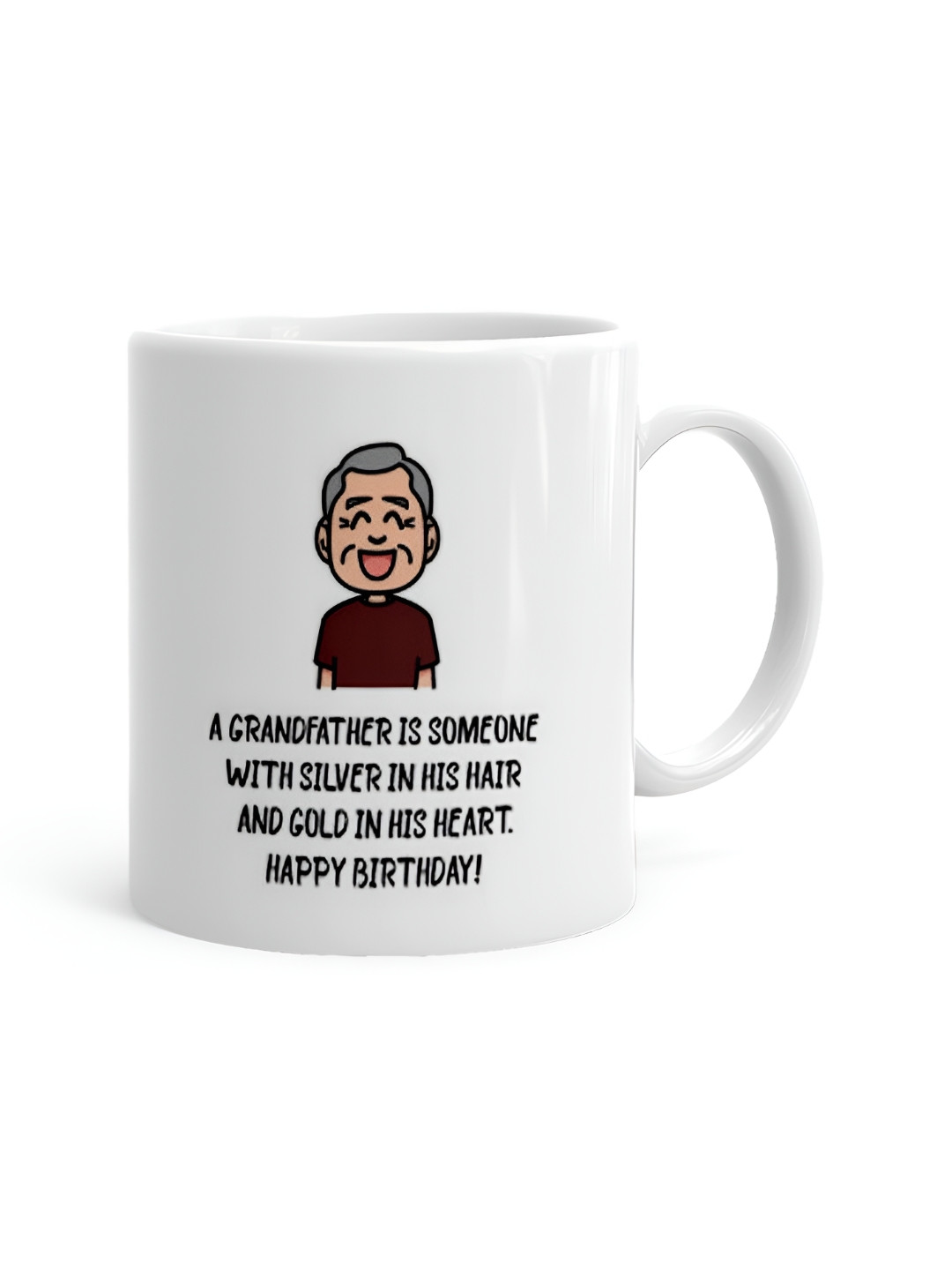 Khakee Love You Grandpa White Typography Ceramic Microwave Safe Mug-325ml