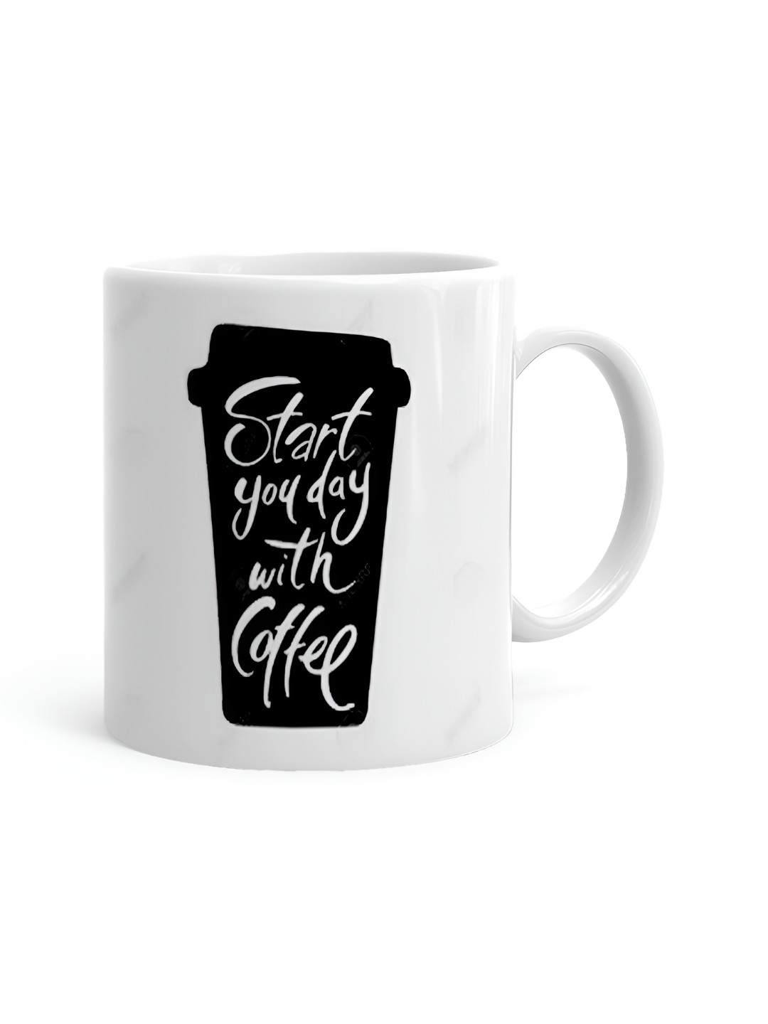 Khakee Coral Reef White Typography Ceramic Handmade Mug-325ml