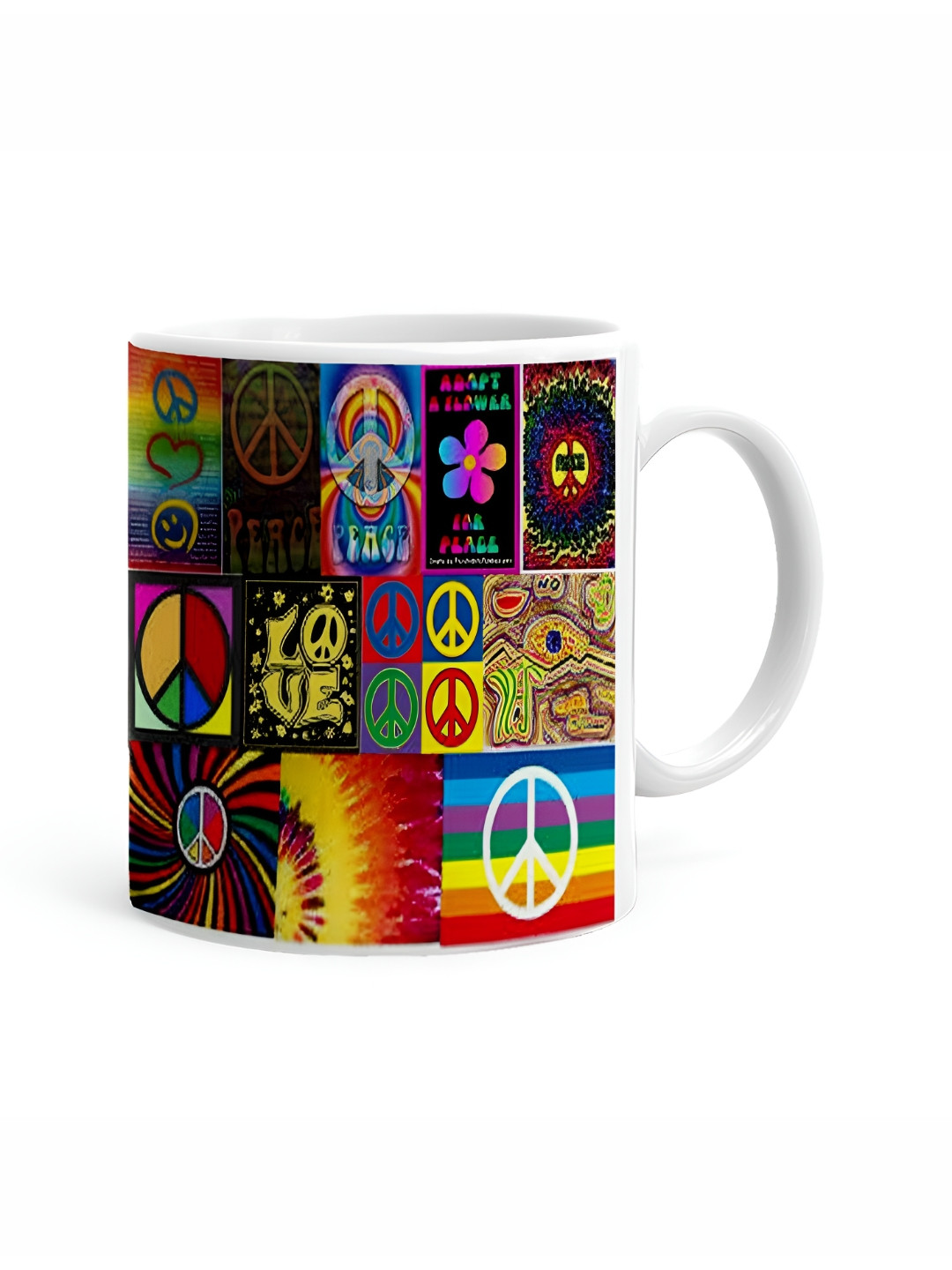 Khakee Saakaar Name Personalised White Abstract Ceramic Handmade Mug-325ml