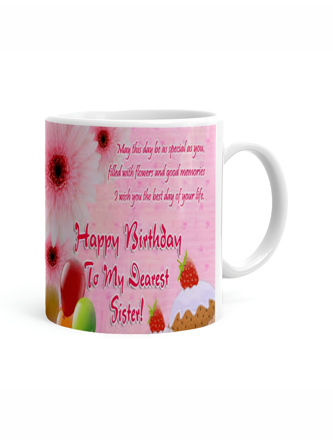 Khakee Face White Typography Ceramic Handmade Mug-325ml