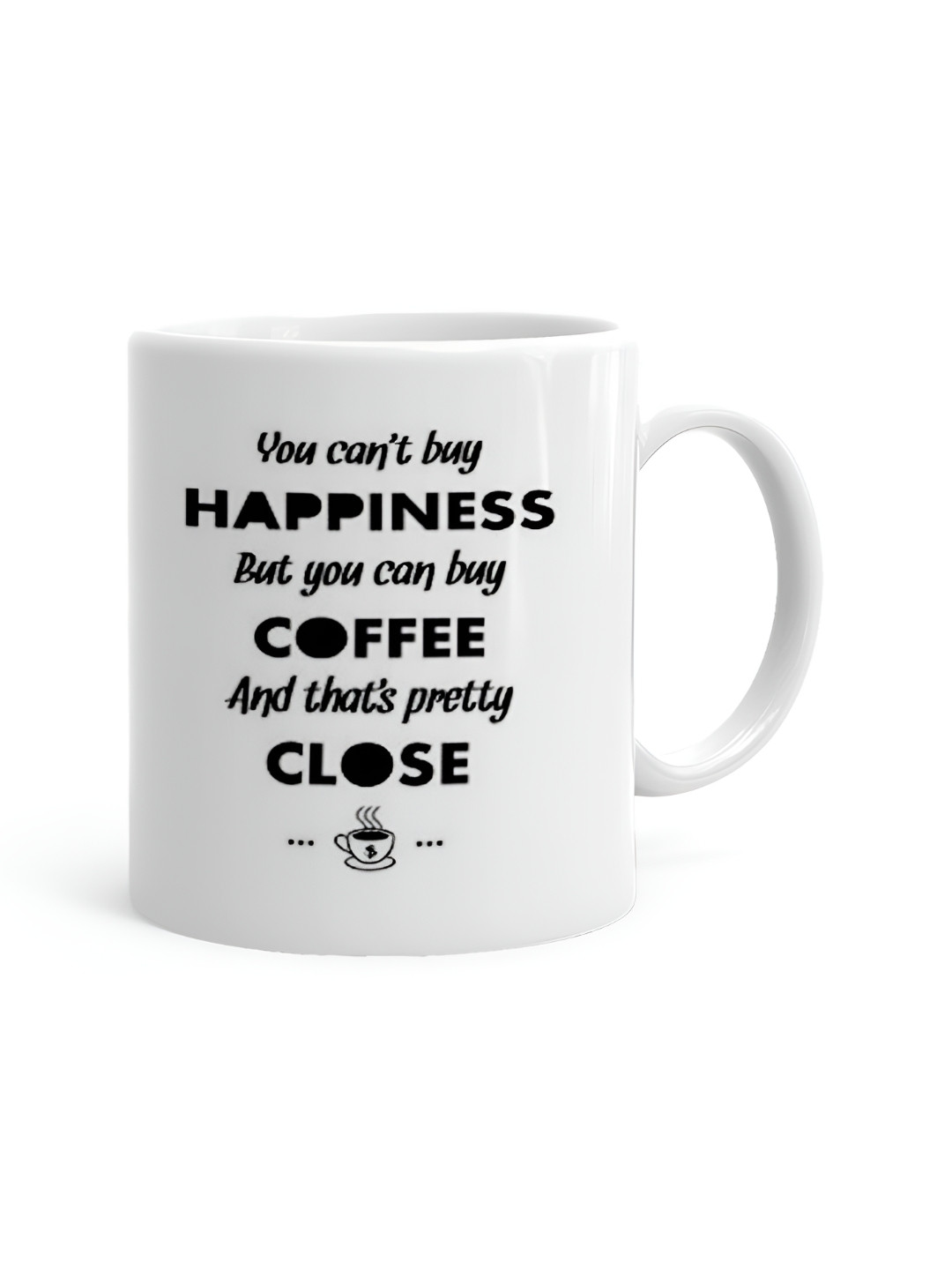 Khakee Christmas Gifts White Typography Ceramic Handmade Mug-325ml