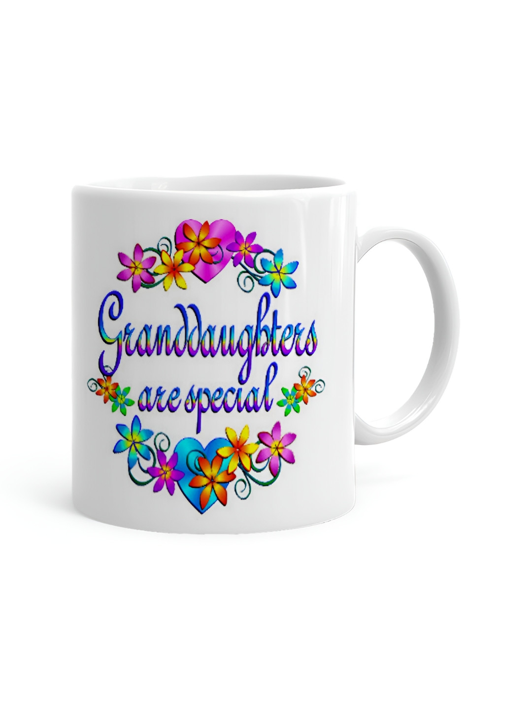 Khakee Happy Birthday Panda White Floral Ceramic Microwave Safe Mug-325ml