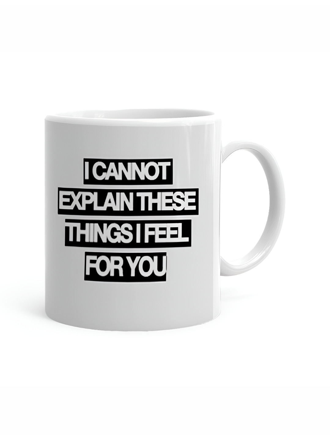 Khakee Rushil Name Personalised White Typography Ceramic Microwave Safe Mug-325ml