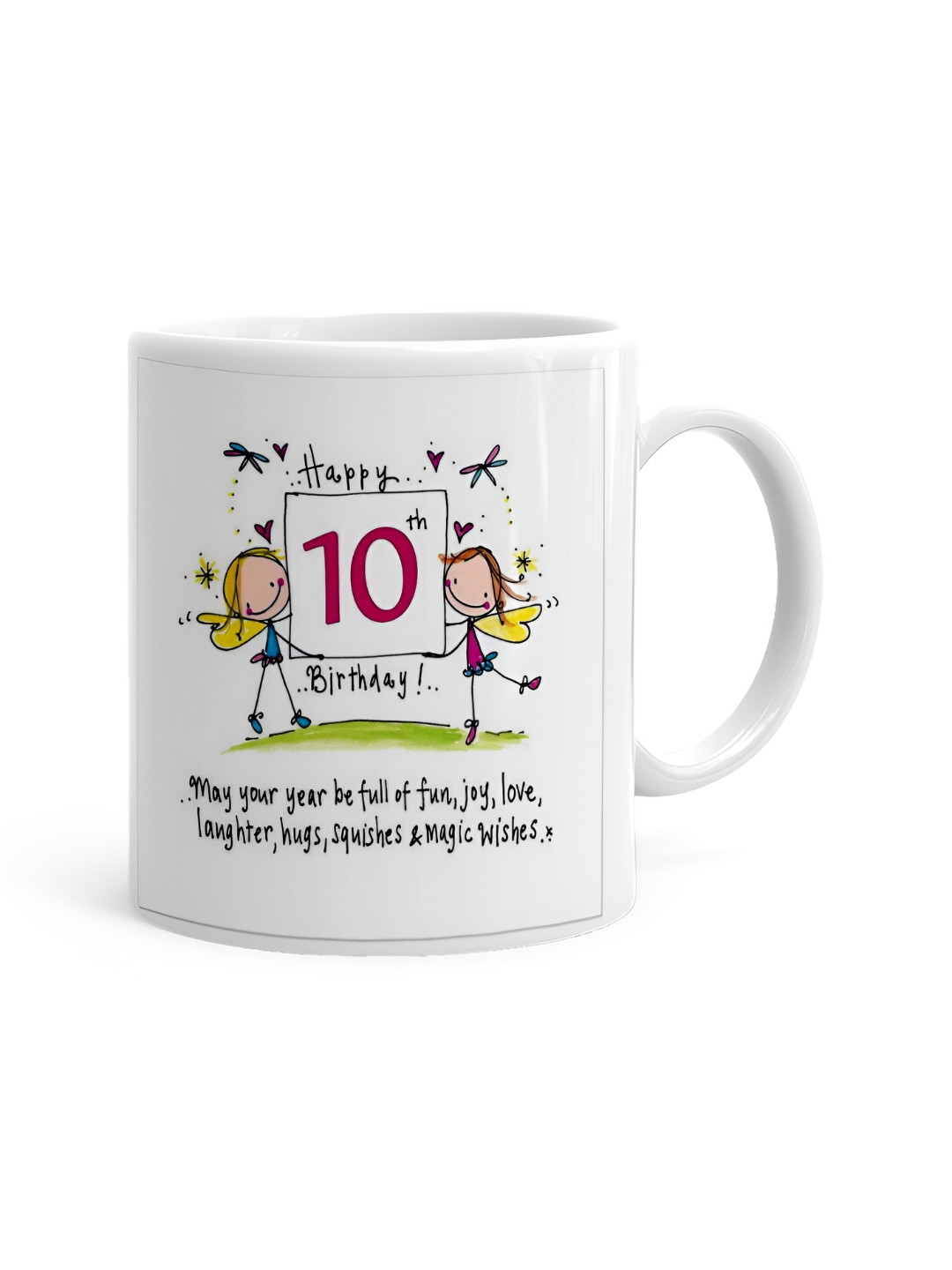 Khakee Disposable White Typography Ceramic Handmade Mug-325ml