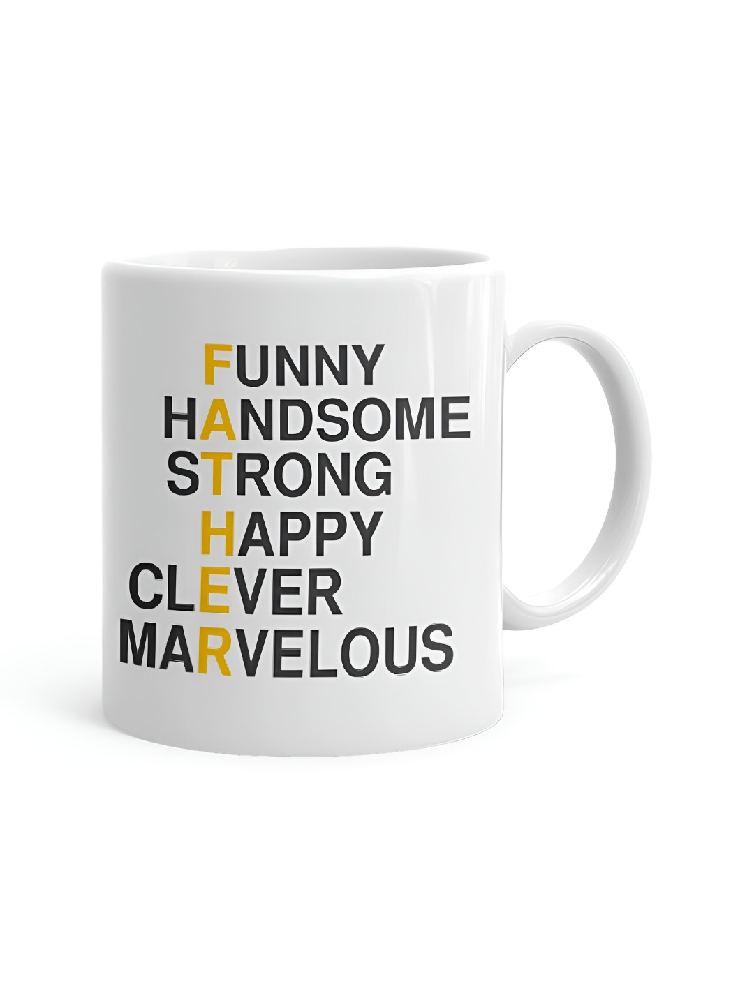 Khakee Vein Design White Typography Ceramic Handmade Mug-325ml