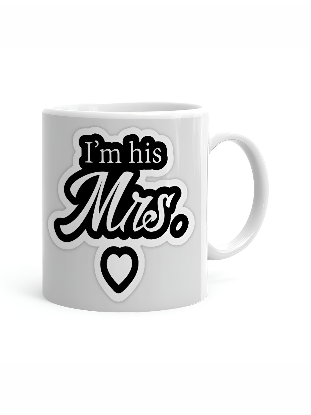 Khakee Side by Side Or Miles Apart White Typography Ceramic Microwave Safe 2 Piece Mugs-325ml