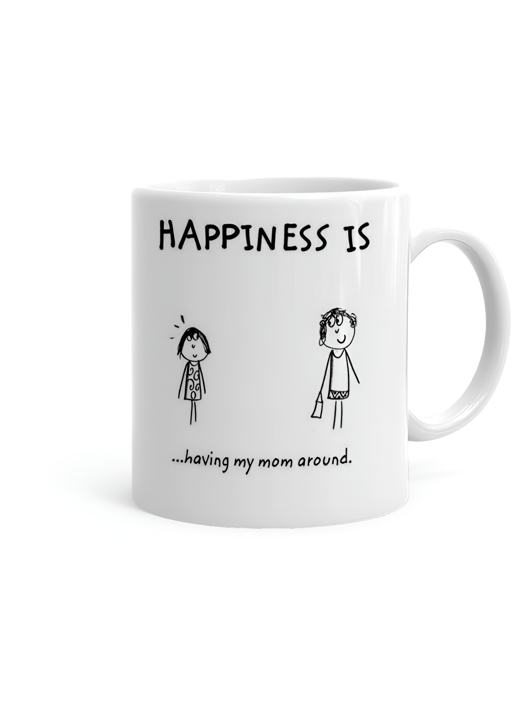 Khakee All I Need For a Perfect Day Is Your Smile White Typography Ceramic Microwave Safe 2 Piece Mugs-325ml