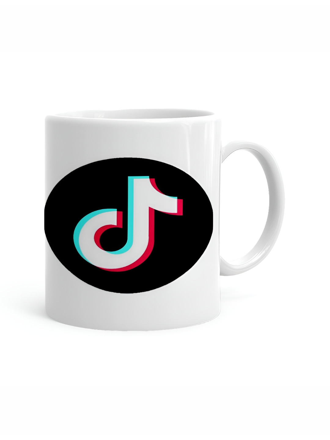 Khakee Linear Design White Typography Ceramic Handmade Mug-325ml