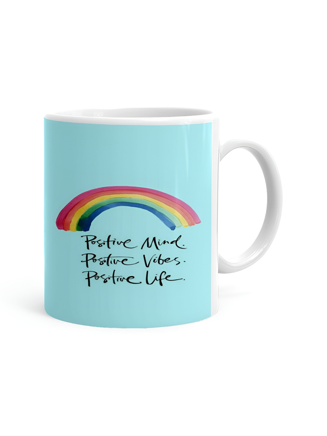 Khakee Floral Capsule White Typography Ceramic Microwave Safe Mug-325ml